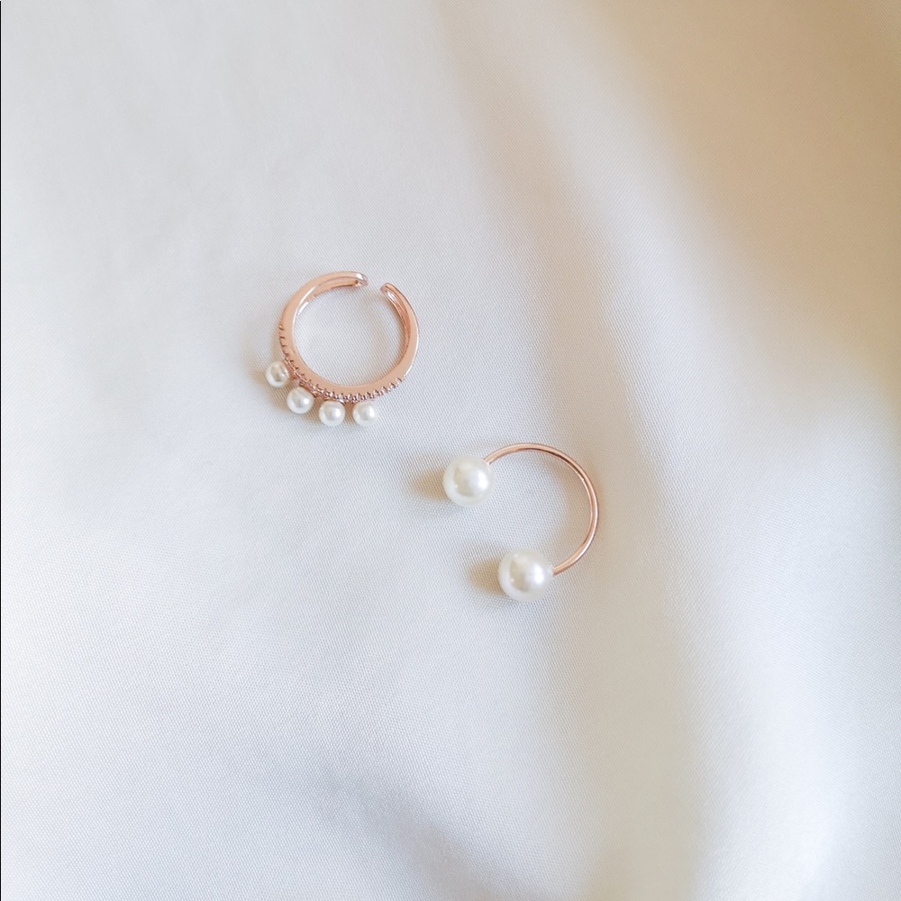 MOVING SALE pearl duo elegant ring - Picture 2 of 4